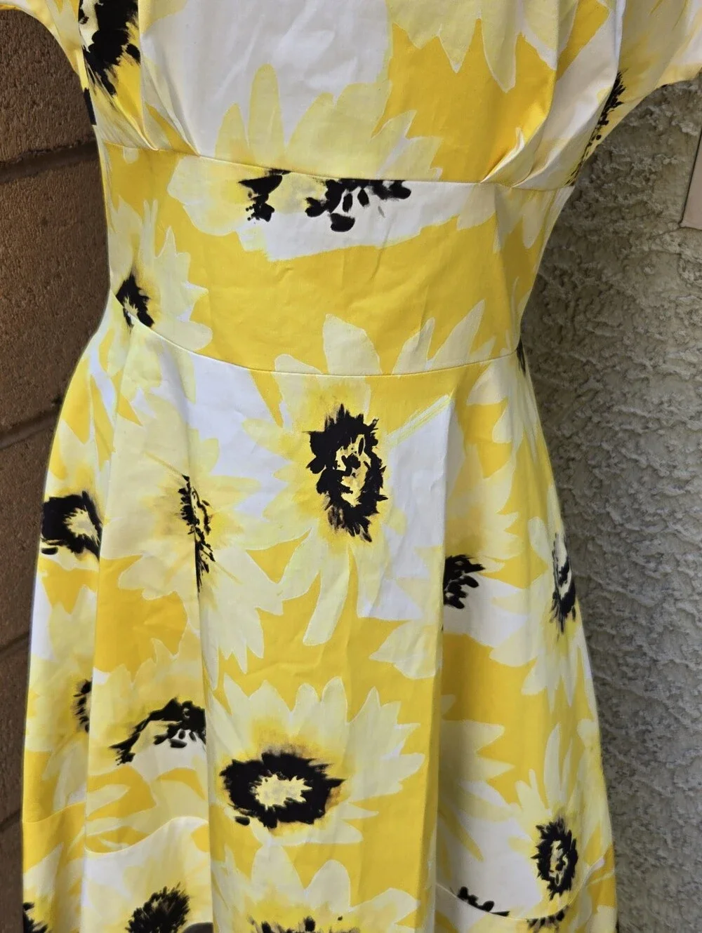 Kate Spade Sunny Daisy Fiorella Yellow Fit-and-Flare Dress NWT